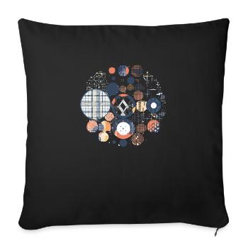 Vintage geometric pattern - Sofa pillowcase 17,3'' x 17,3'' (45 x 45 cm) - black - Front
