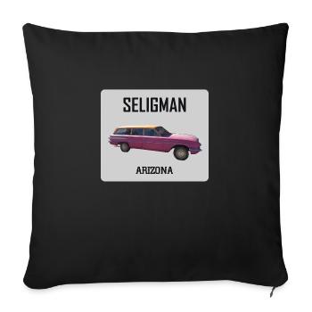 Old car in Seligman in Arizona, US Road 66 - Sofa pillowcase 17,3'' x 17,3'' (45 x 45 cm) - black - Front