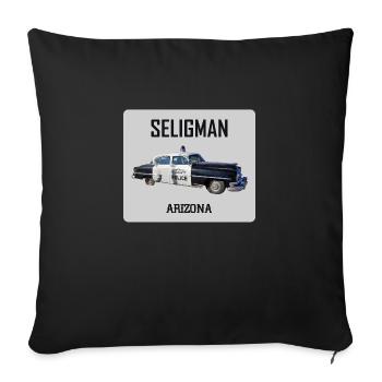 Old car in Seligman in Arizona, US Road 66 - Sofa pillowcase 17,3'' x 17,3'' (45 x 45 cm) - black - Front