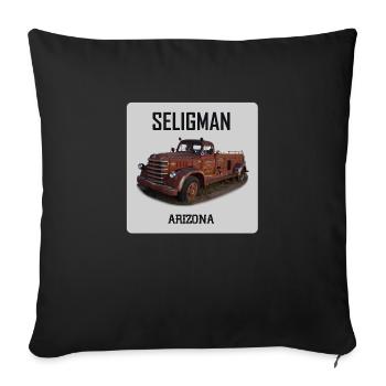 Old car in Seligman in Arizona, US Road 66 - Sofa pillowcase 17,3'' x 17,3'' (45 x 45 cm) - black - Front