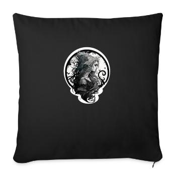 femme gothique verseau - Housse de coussin décorative 45 x 45 cm - noir - Devant