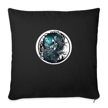 femme prêtresse - Housse de coussin décorative 45 x 45 cm - noir - Devant
