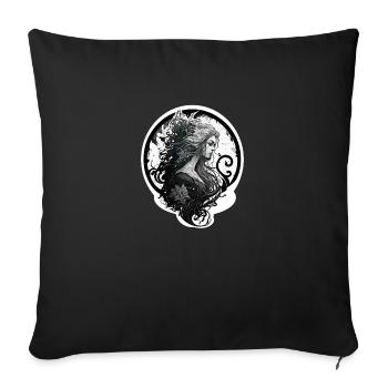 Buste femme tatoué - Housse de coussin décorative 45 x 45 cm - noir - Devant