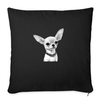 Chihuahua Dog Propriétaire Chihuapuppy Dog - Housse de coussin décorative 45 x 45 cm - noir - Devant