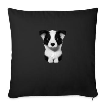 Border Collie Propriétaires de chiens Chiens Amoureux des chiens - Housse de coussin décorative 45 x 45 cm - noir - Devant
