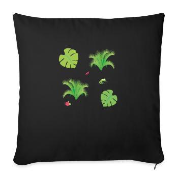 Illustration vectorielle numérique - Housse de coussin décorative 45 x 45 cm - noir - Devant