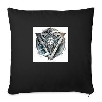 gemeaux abstrait - Housse de coussin décorative 45 x 45 cm - noir - Devant