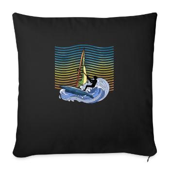 Planche à voile - Housse de coussin décorative 45 x 45 cm - noir - Devant