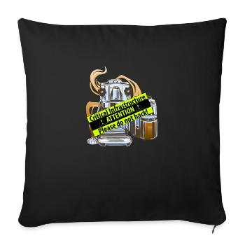 Une machine à café comme infrastructure critique - Housse de coussin décorative 45 x 45 cm - noir - Devant