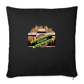 The camera as critical infrastructure - Sofa pillowcase 17,3'' x 17,3'' (45 x 45 cm) - black - Front