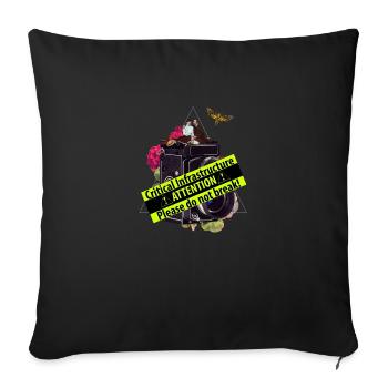 The video camera as critical infrastructure - Sofa pillowcase 17,3'' x 17,3'' (45 x 45 cm) - black - Front