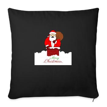 Merry Christmas stuck fat santa - Sofa pillowcase 17,3'' x 17,3'' (45 x 45 cm) - black - Front