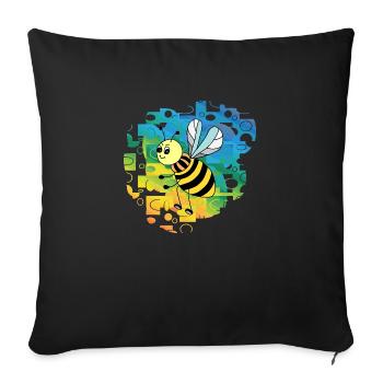 Abeille - Housse de coussin décorative 45 x 45 cm - noir - Devant