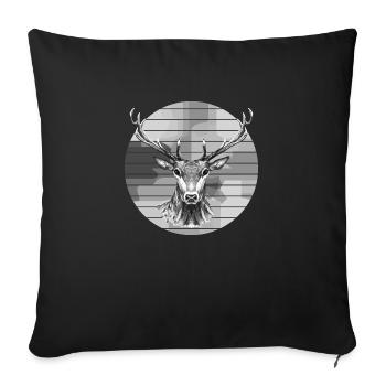 Deer - Sofa pillowcase 17,3'' x 17,3'' (45 x 45 cm) - black - Front