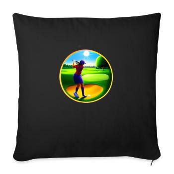 Golf Girl Multicolor - Sofakissenbezug 45 x 45 cm - Schwarz - Vorne
