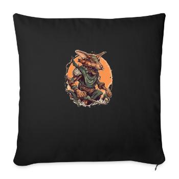 Sleek Skaven logo with orange and brown accents - Sofa pillowcase 17,3'' x 17,3'' (45 x 45 cm) - black - Front