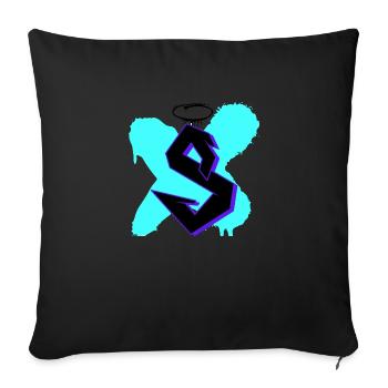 Logo s x - Housse de coussin décorative 45 x 45 cm - noir - Devant