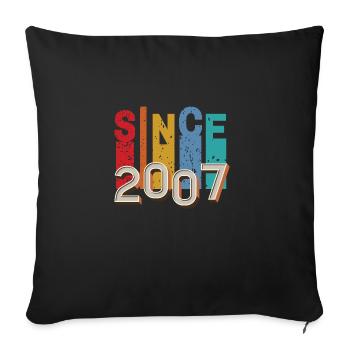 Seit 2007 retro - Sofakissenbezug 45 x 45 cm - Schwarz - Vorne