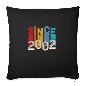 Seit 2002 retro - Sofakissenbezug 45 x 45 cm - Schwarz - Vorne
