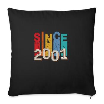 Since 2001 retro - Sofa pillowcase 17,3'' x 17,3'' (45 x 45 cm) - black - Front