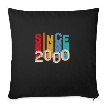 Seit 2000 retro - Sofakissenbezug 45 x 45 cm - Schwarz - Vorne