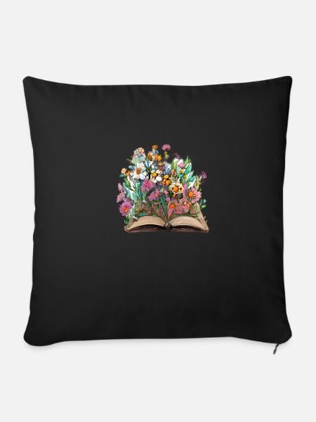 Buch Lesen Geschenk Bücher Leser Buchliebhaber - Sofakissenbezug 45 x 45 cm - Schwarz