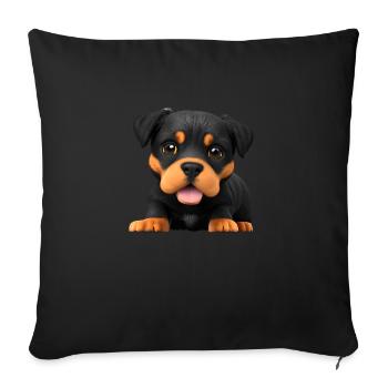 Chiens Rottweiler Puppy Rottweiler Puppy Dog - Housse de coussin décorative 45 x 45 cm - noir - Devant