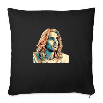 Jésus-Christ #01 - Housse de coussin décorative 45 x 45 cm - noir - Devant