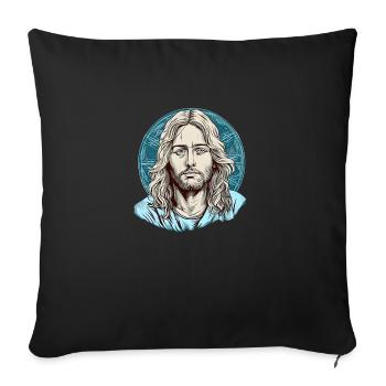 Jésus-Christ #06 - Housse de coussin décorative 45 x 45 cm - noir - Devant