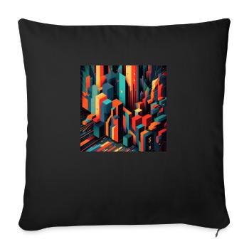 Périphérie abstraite - Housse de coussin décorative 45 x 45 cm - noir - Devant