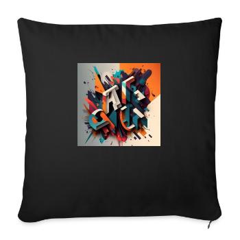 Graffiti - Housse de coussin décorative 45 x 45 cm - noir - Devant