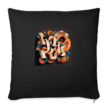 Graffiti - Housse de coussin décorative 45 x 45 cm - noir - Devant