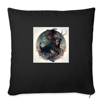 Puissant chasseur japonais - Housse de coussin décorative 45 x 45 cm - noir - Devant