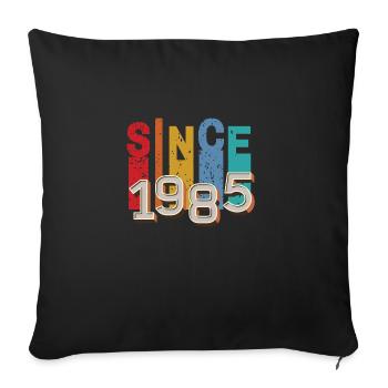Since 1985 retro - Sofa pillowcase 17,3'' x 17,3'' (45 x 45 cm) - black - Front