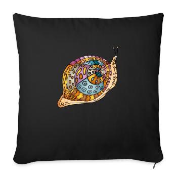 Escargot - Housse de coussin décorative 45 x 45 cm - noir - Devant
