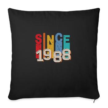 Since 1988 retro - Sofa pillowcase 17,3'' x 17,3'' (45 x 45 cm) - black - Front