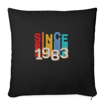 Since 1983 retro - Sofa pillowcase 17,3'' x 17,3'' (45 x 45 cm) - black - Front