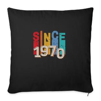 Since 1970 retro - Sofa pillowcase 17,3'' x 17,3'' (45 x 45 cm) - black - Front