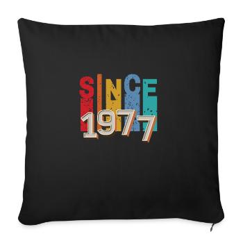 Since 1977 retro - Sofa pillowcase 17,3'' x 17,3'' (45 x 45 cm) - black - Front