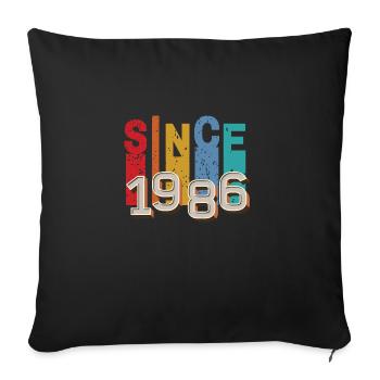 Since 1986 retro - Sofa pillowcase 17,3'' x 17,3'' (45 x 45 cm) - black - Front