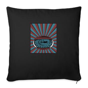 Cargo bike in the eye with beams - Sofa pillowcase 17,3'' x 17,3'' (45 x 45 cm) - black - Front