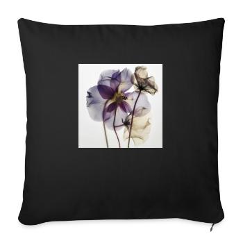 Herbarium of beautiful flowers photo - Sofa pillowcase 17,3'' x 17,3'' (45 x 45 cm) - black - Front