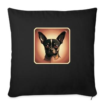Chihuahua motif - Sofa pillowcase 17,3'' x 17,3'' (45 x 45 cm) - black - Front
