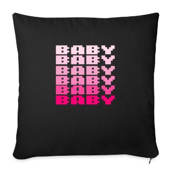 BABY Schriftzug Retro Gaming 8bit - Sofakissenbezug 45 x 45 cm - Schwarz - Vorne