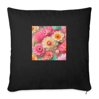 Amazing Flowers - Sofa pillowcase 17,3'' x 17,3'' (45 x 45 cm) - black - Front
