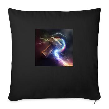 Mjolnir, le marteau du puissant dieu nordique Thor - Housse de coussin décorative 45 x 45 cm - noir - Devant