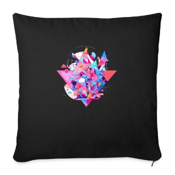 Géométrie abstraite - Housse de coussin décorative 45 x 45 cm - noir - Devant