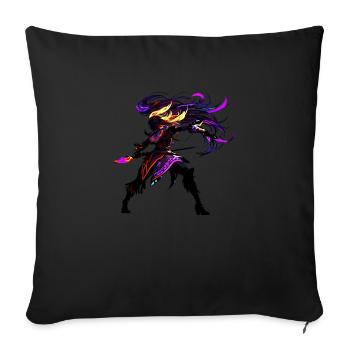 Warrior woman - Sofa pillowcase 17,3'' x 17,3'' (45 x 45 cm) - black - Front