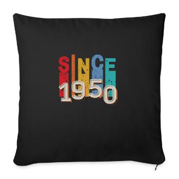 Since 1950 retro - Sofa pillowcase 17,3'' x 17,3'' (45 x 45 cm) - black - Front