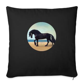 Etalon noir - Housse de coussin décorative 45 x 45 cm - noir - Devant